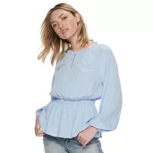 POPSUGAR long sleeve baby blue blouse
